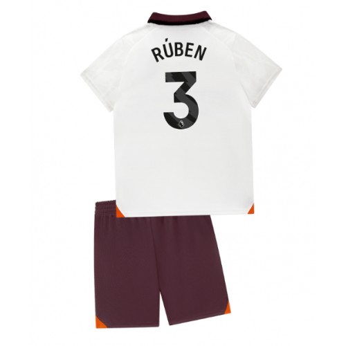 Manchester City Ruben Dias #3 Gostujuci Dres za djecu 2023-24 Kratak Rukav (+ Kratke hlače)